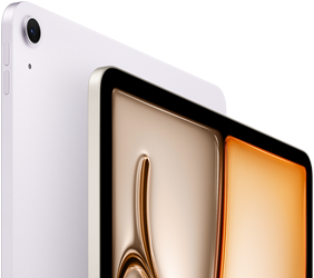 iPad Air, Purple colour, front exterior, back exterior, 12MP Wide back camera on top left corner