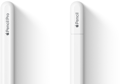 Apple Pencil Pro and Apple Pencil (USB-C) side by side