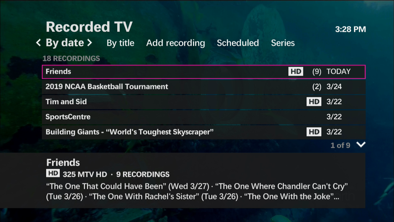 Watching a recorded show on maxTV Support SaskTel