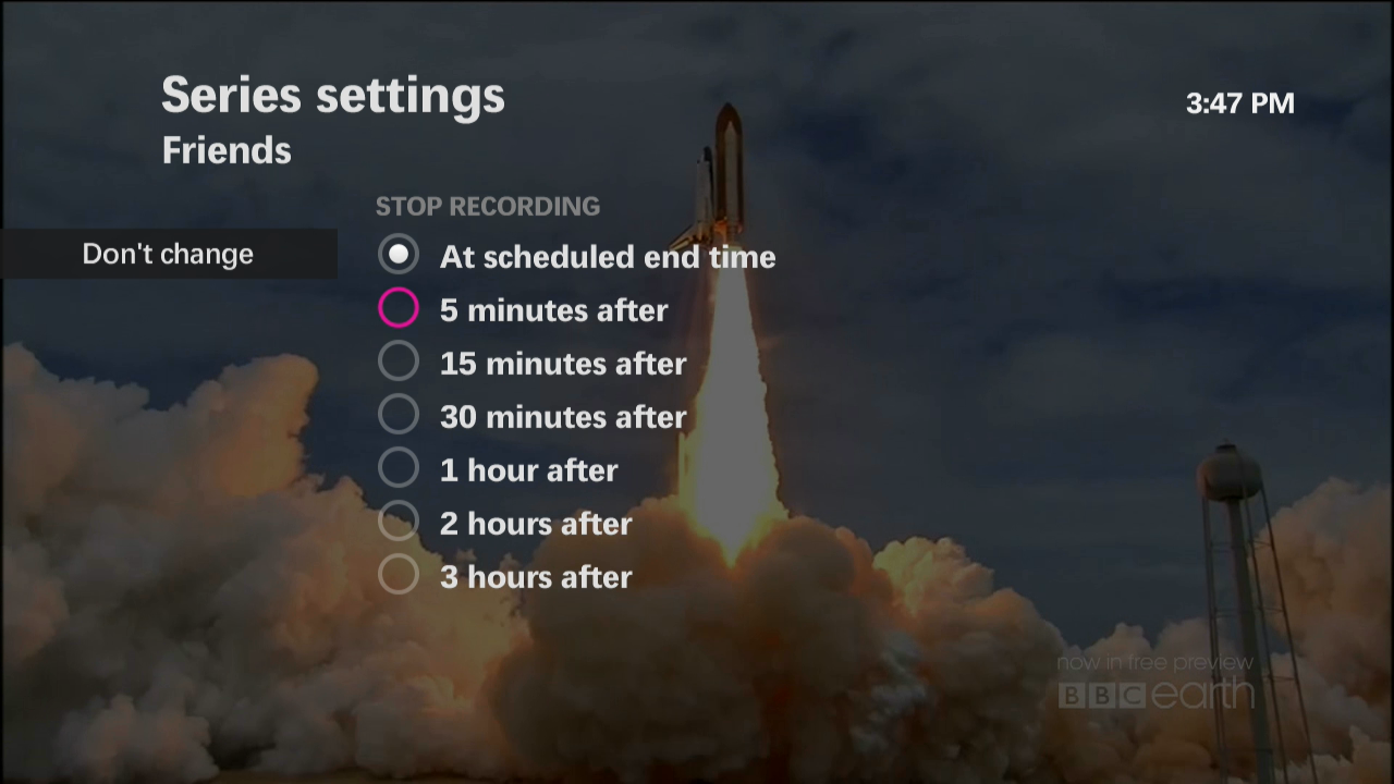 Setting when to stop recording on maxTV Support SaskTel