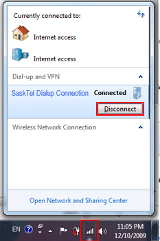 SaskTel Dialup Connection - Disconnect