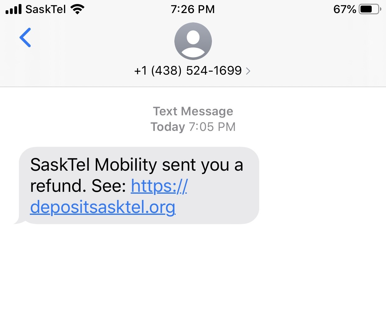 Beware of refund scams by text message or email Support SaskTel