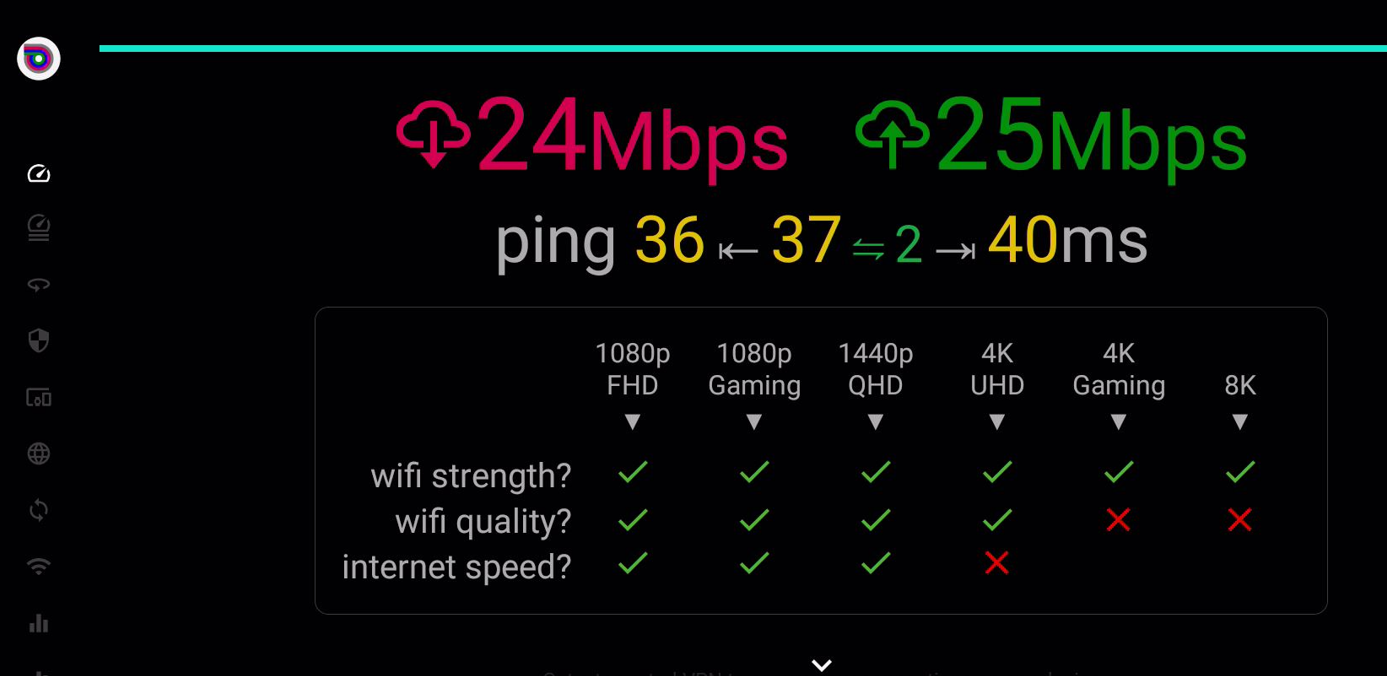 Checking connection speed and signal strength on your maxTV Stream