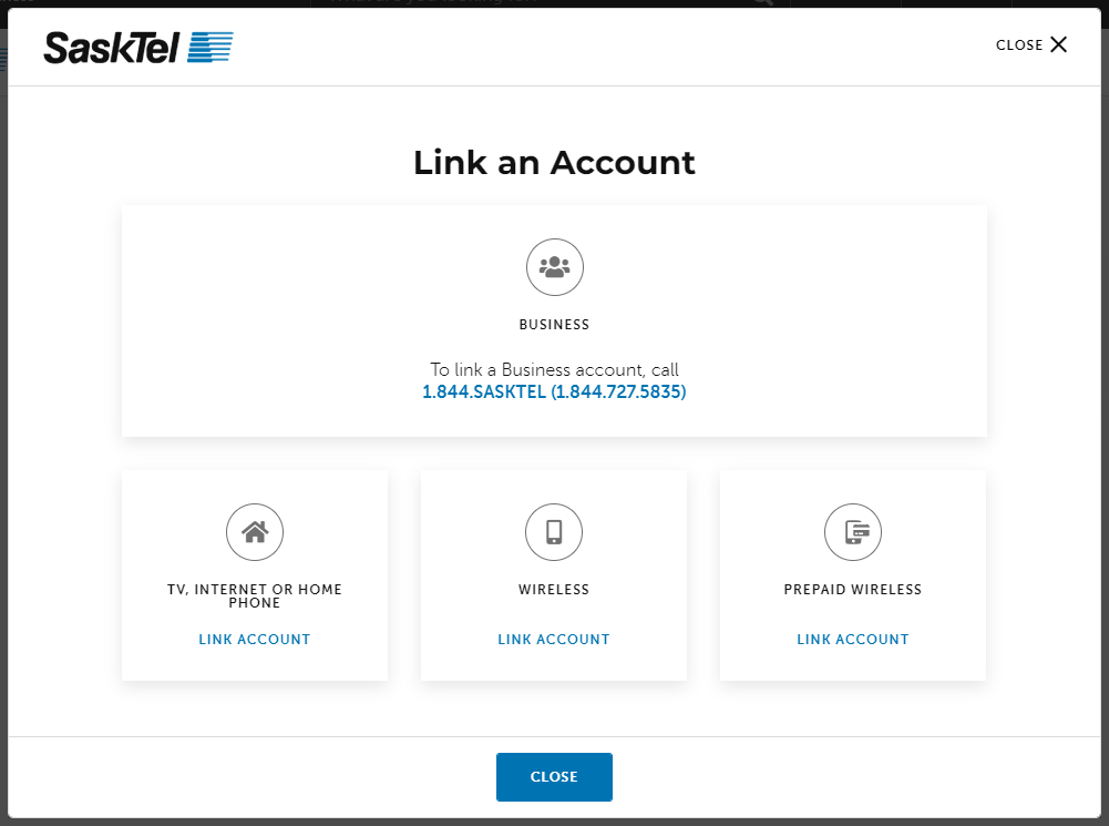 Business Adding accounts to your mySASKTEL profile Support SaskTel