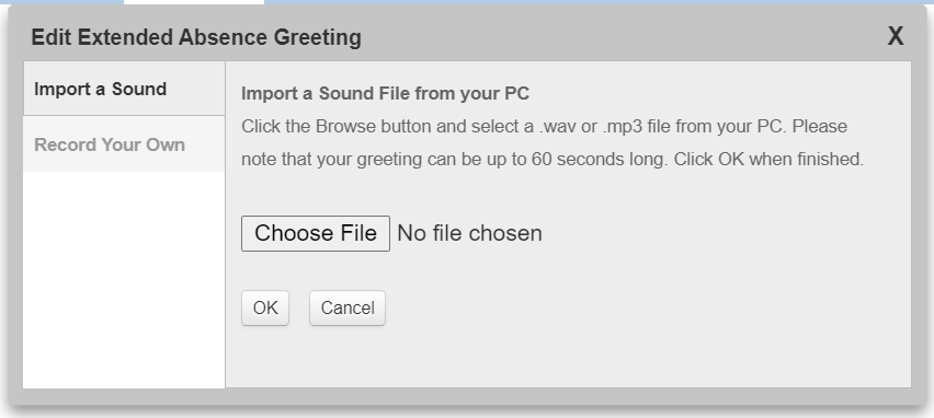 Setting up an extended absence voice mail greeting