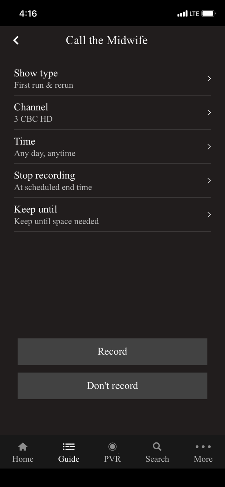 Using the SaskTel maxTV app to manage and watch Cloud PVR recordings