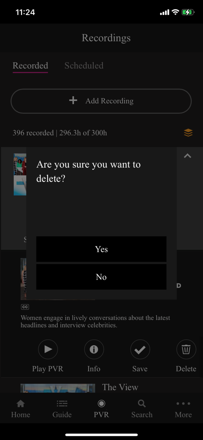 Using the SaskTel maxTV app to manage and watch Cloud PVR recordings