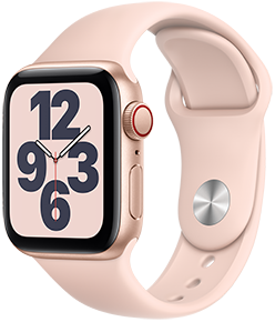Apple Watch SE (GPS + Cellular), 40mm Gold Aluminum Case with Pink Sand Sport Band