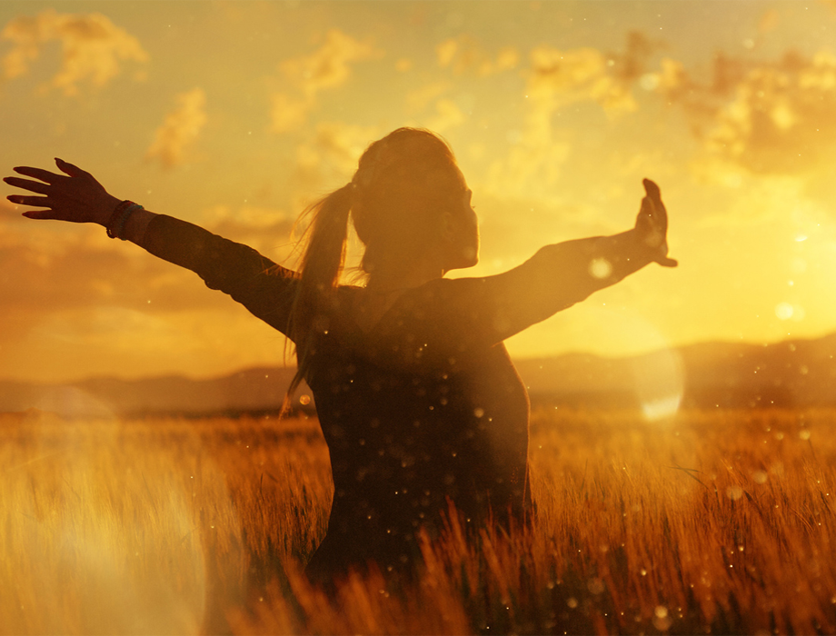 woman in a field