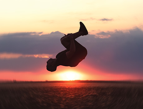 person flipping