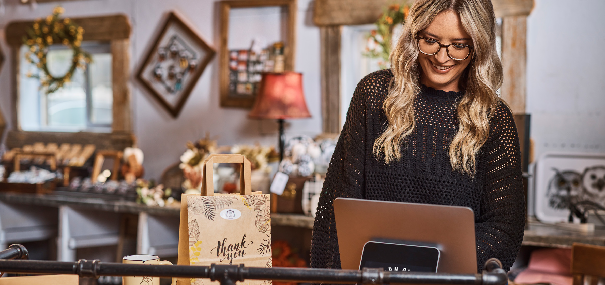 Small Business Owner at Paying Station