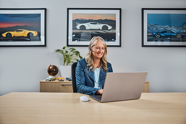 employee working on laptop