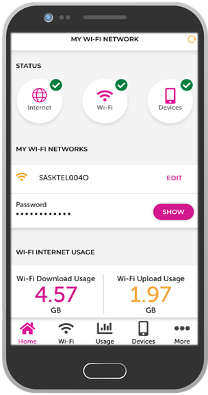 Smartphone showing Optimum In-home Wi-Fi app