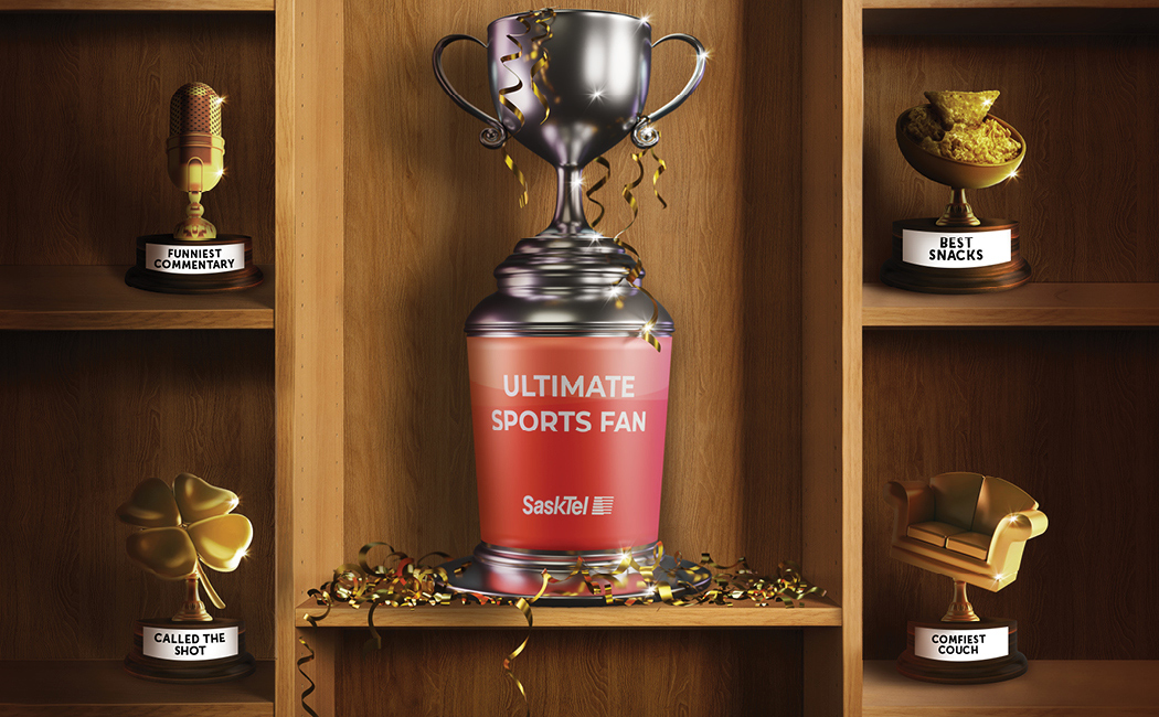 trophies, the biggest one being for the Ultimate Sports Fan