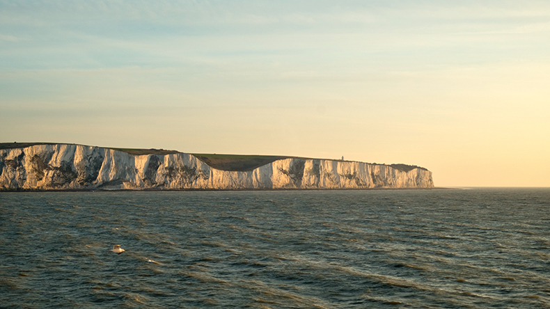 Dover - white cliffs overlooking the ocean Dover - white cliffs overlooking the ocean